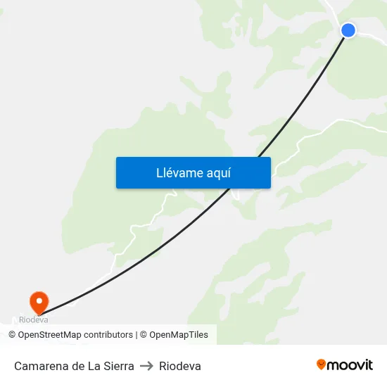 Camarena de La Sierra to Riodeva map