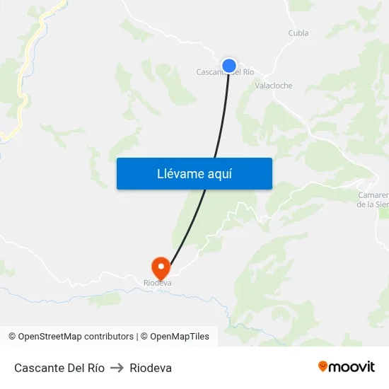 Cascante Del Río to Riodeva map