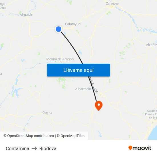 Contamina to Riodeva map