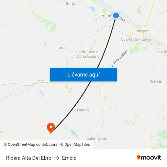 Ribera Alta Del Ebro to Embid map
