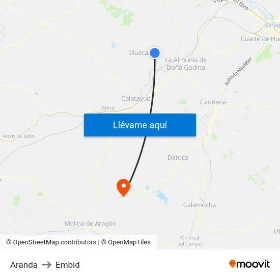 Aranda to Embid map