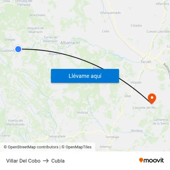 Villar Del Cobo to Cubla map