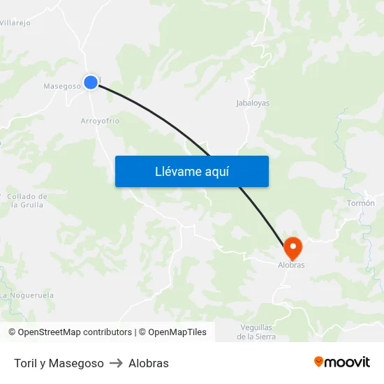 Toril y Masegoso to Alobras map