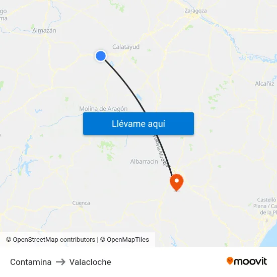 Contamina to Valacloche map