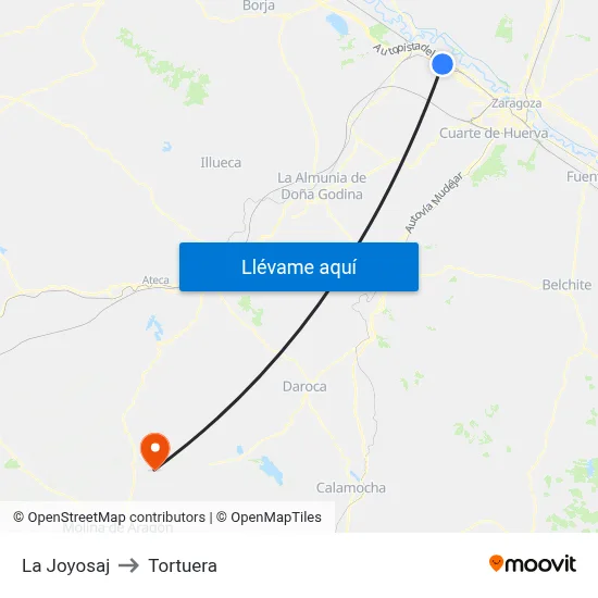 La Joyosaj to Tortuera map
