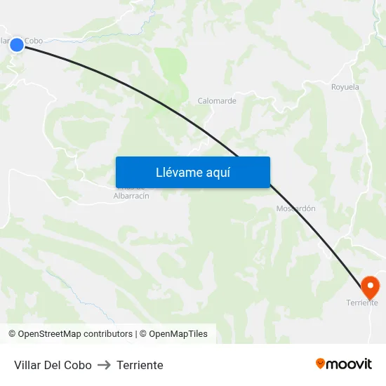 Villar Del Cobo to Terriente map