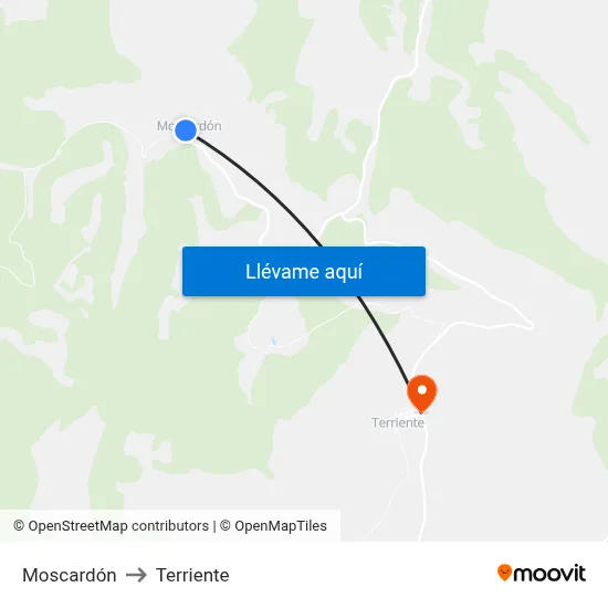 Moscardón to Terriente map