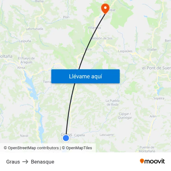 Graus to Benasque map