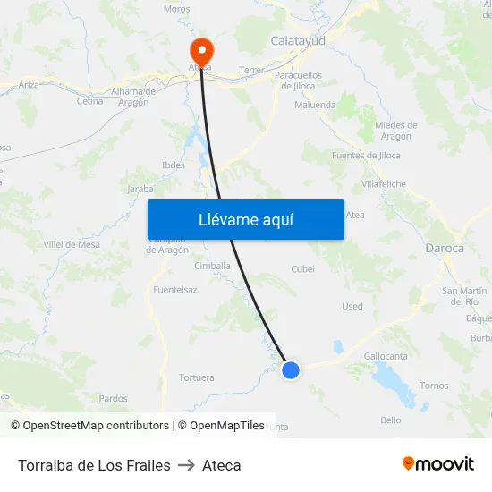Torralba de Los Frailes to Ateca map