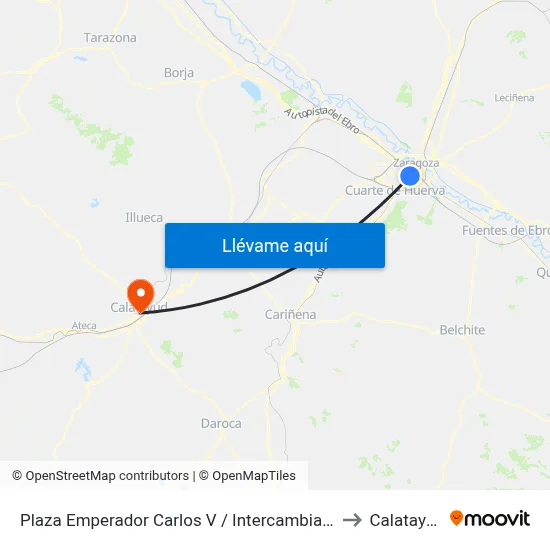 Plaza Emperador Carlos V / Intercambiador to Calatayud map