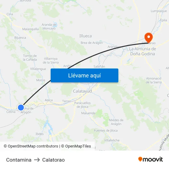 Contamina to Calatorao map
