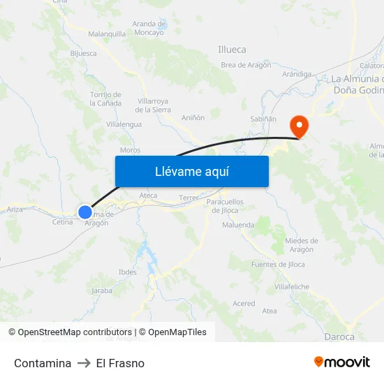 Contamina to El Frasno map