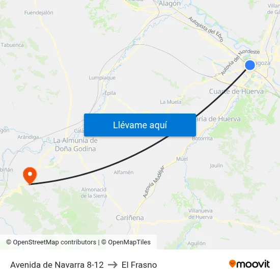 Avenida de Navarra 8-12 to El Frasno map