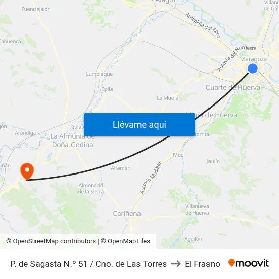 P. de Sagasta N.º 51 / Cno. de Las Torres to El Frasno map
