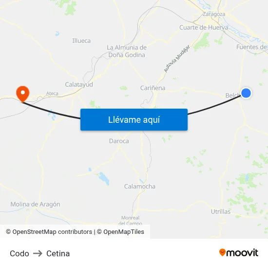 Codo to Cetina map