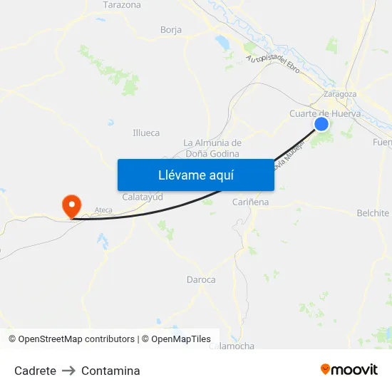 Cadrete to Contamina map