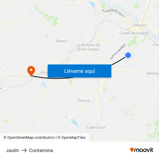 Jaulín to Contamina map