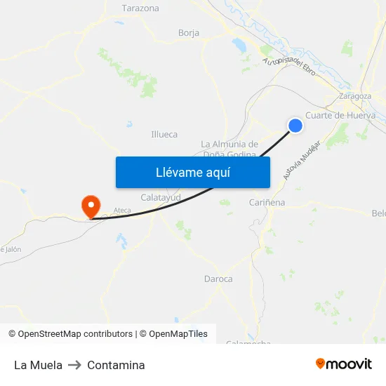 La Muela to Contamina map