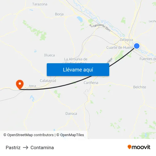 Pastriz to Contamina map