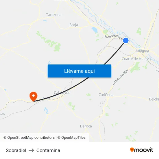 Sobradiel to Contamina map