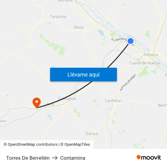 Torres De Berrellén to Contamina map