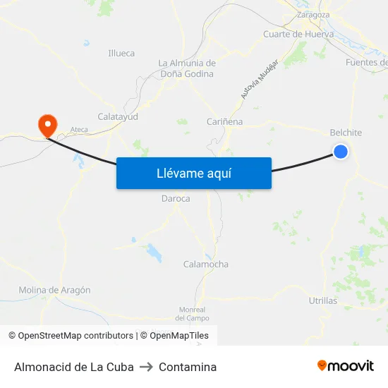 Almonacid de La Cuba to Contamina map