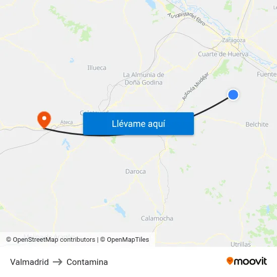 Valmadrid to Contamina map