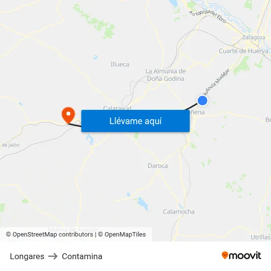 Longares to Contamina map