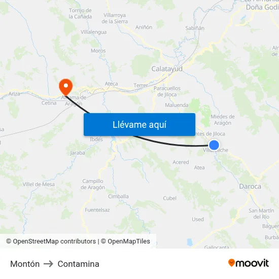 Montón to Contamina map