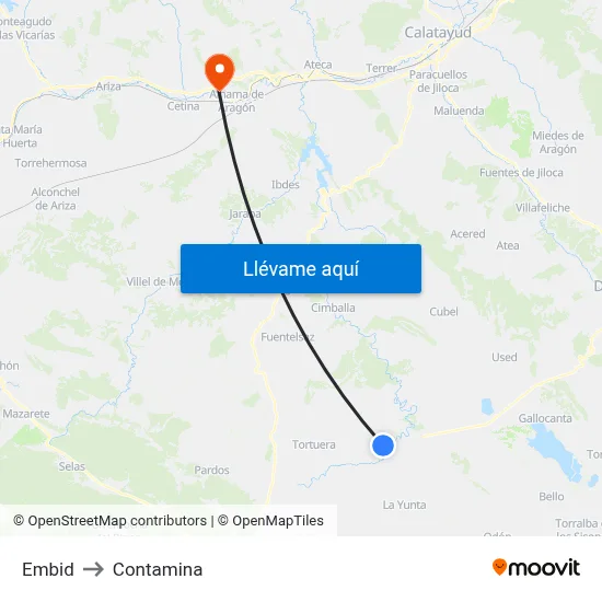 Embid to Contamina map