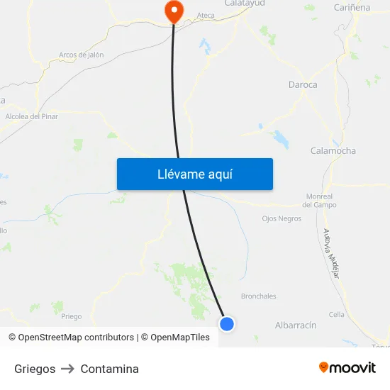 Griegos to Contamina map