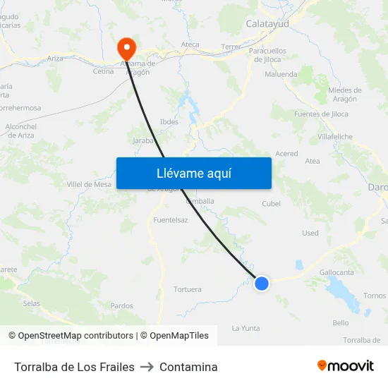 Torralba de Los Frailes to Contamina map