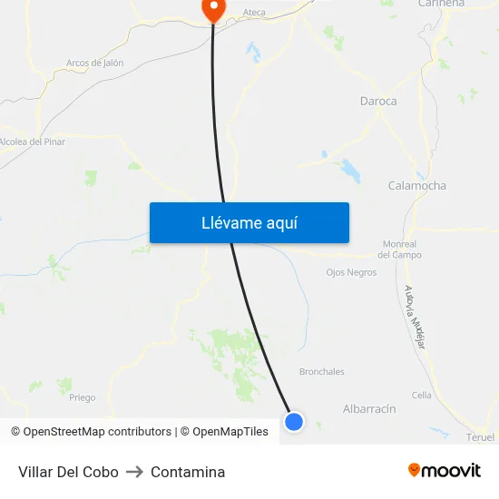 Villar Del Cobo to Contamina map