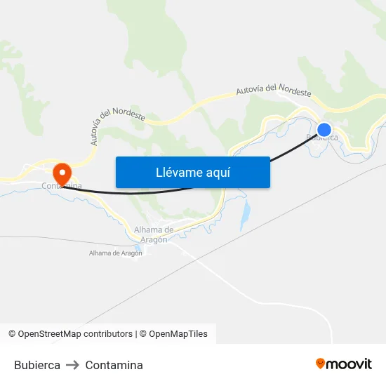 Bubierca to Contamina map