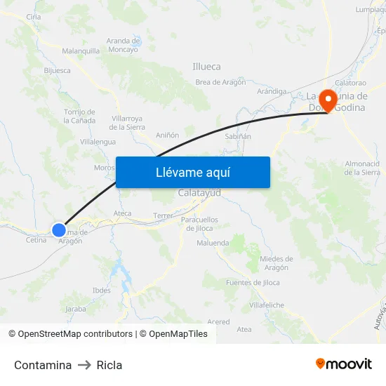 Contamina to Ricla map