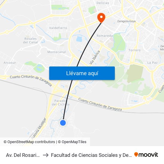 Av. Del Rosario, 12 to Facultad de Ciencias Sociales y Del Trabajo map