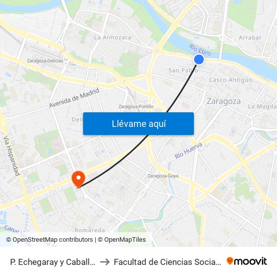 P. Echegaray y Caballero / Colegio to Facultad de Ciencias Sociales y Del Trabajo map