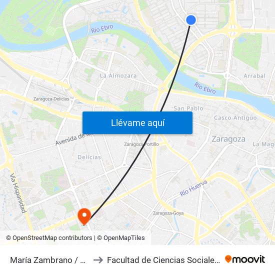 María Zambrano / León Felipe to Facultad de Ciencias Sociales y Del Trabajo map