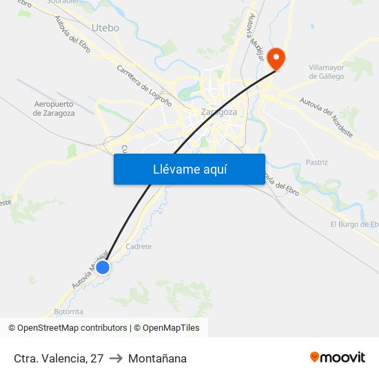 Ctra. Valencia, 27 to Montañana map