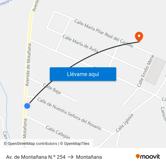 Av. de Montañana N.º 254 to Montañana map