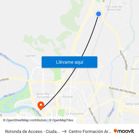 Rotonda de Acceso - Ciudad Del Transporte to Centro Formación Arsenio Jimeno map