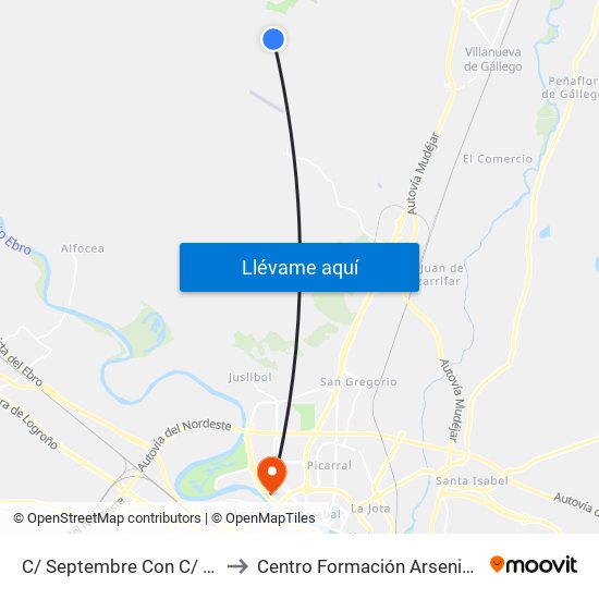 C/ Septembre Con C/ Octubre to Centro Formación Arsenio Jimeno map