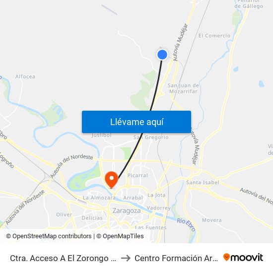 Ctra. Acceso A El Zorongo Frente A Aspace to Centro Formación Arsenio Jimeno map