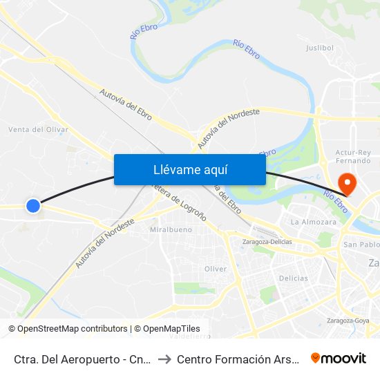 Ctra. Del Aeropuerto - Cno. Vistabella to Centro Formación Arsenio Jimeno map