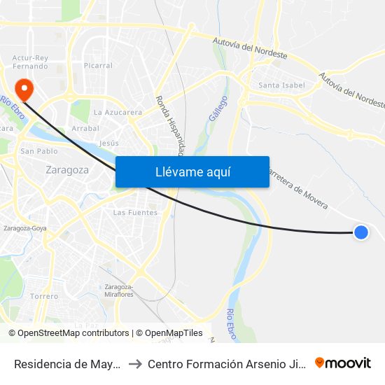 Residencia de Mayores to Centro Formación Arsenio Jimeno map