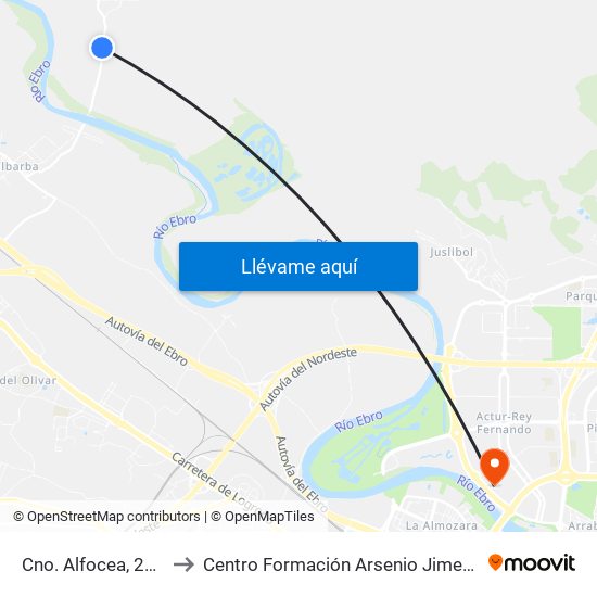 Cno. Alfocea, 245 to Centro Formación Arsenio Jimeno map