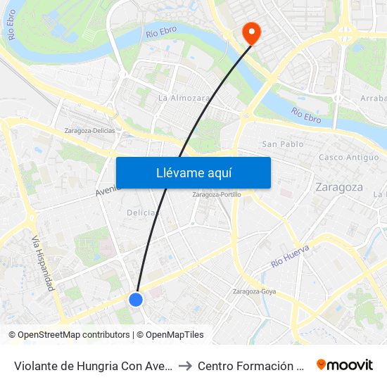 Violante de Hungria Con Avenida Gómez Laguna to Centro Formación Arsenio Jimeno map