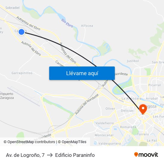 Av. de Logroño, 7 to Edificio Paraninfo map