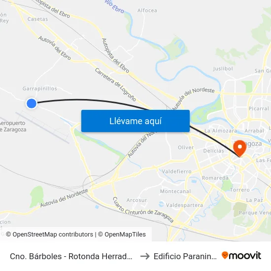 Cno. Bárboles - Rotonda Herradura to Edificio Paraninfo map