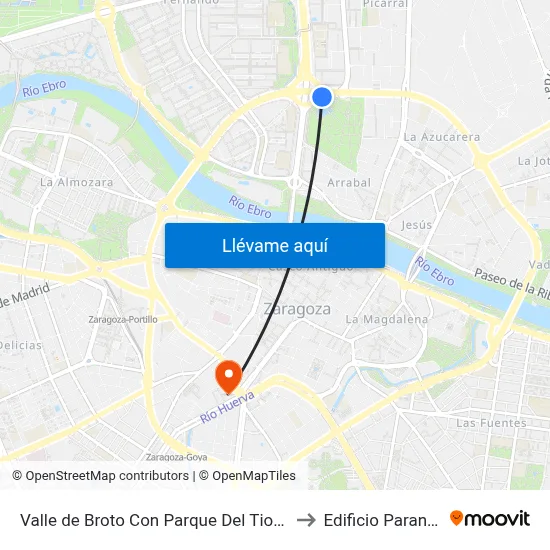 Valle de Broto Con Parque Del Tio Jorge to Edificio Paraninfo map